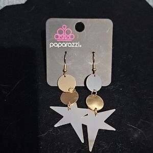 Paparazzi Gold and Silver Star Dangle Earrings